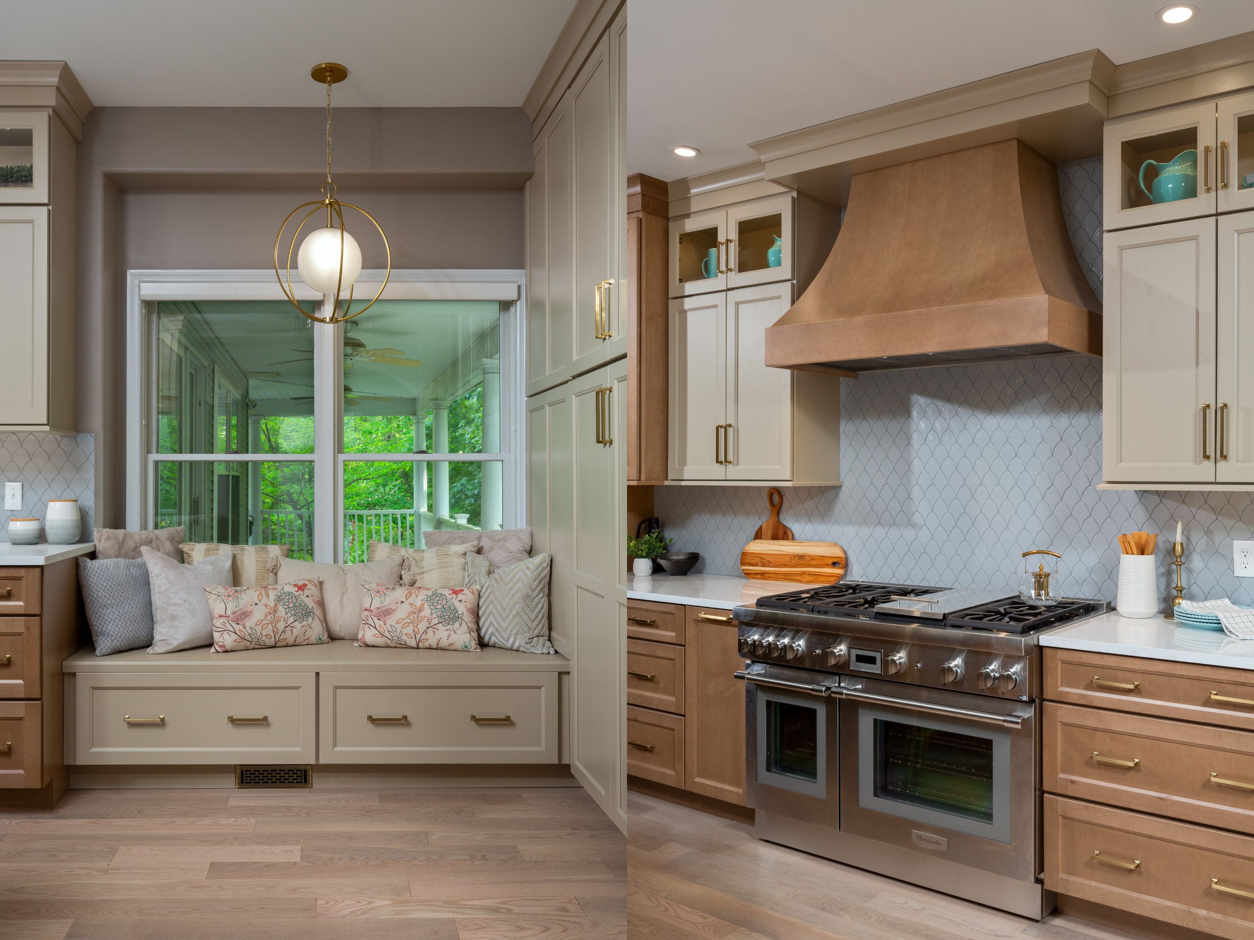 KBW Slingerlands Kitchen Remodel Banquet Eange Hood Image of kitchen remodel window seat and custom range hood